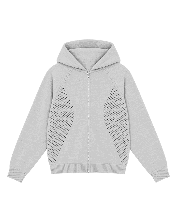 Mojave Knit Zip Hoodie - heather grey