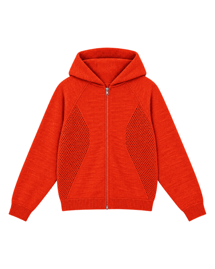 Mojave Knit Zip Hoodie - radiant orange – TARMAC